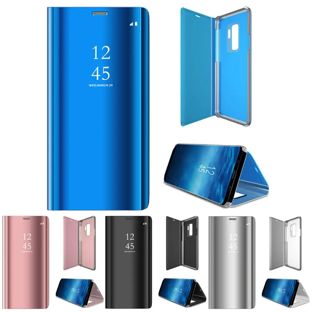 Кожаный чехол книжка LAPOPNUT с зеркальным покрытием для Samsung Galaxy S20 Ultra S10 телефона