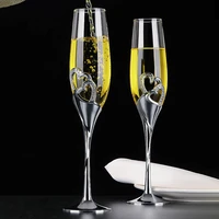 2 pcsset personalized crystal wedding glasses champagne flutes drinking cup party decoration cups toasting glasses r2053