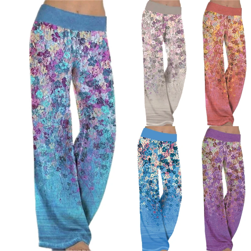

Women Spring/Summer 2021 Women's Loose Print Yoga Wide Leg Sports Pants Sport Women Fitness Womens Outdoor
