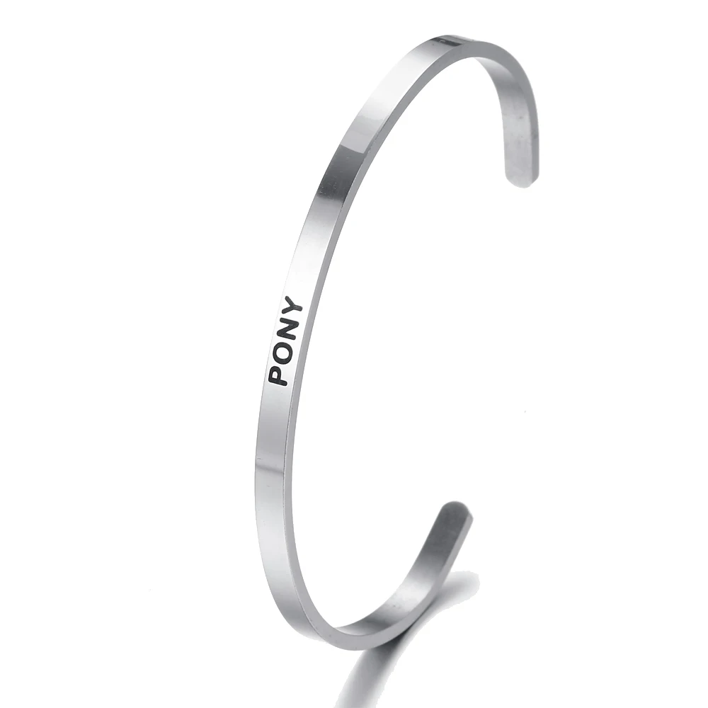 Браслет персонализированные из нержавеющей стали открытые манжеты мантра