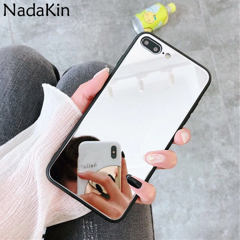 Косметическое зеркало чехол для iPhone 11 Pro X XS MAX XR 6 6S 7 8 Plus роскошный легкий тонкий с