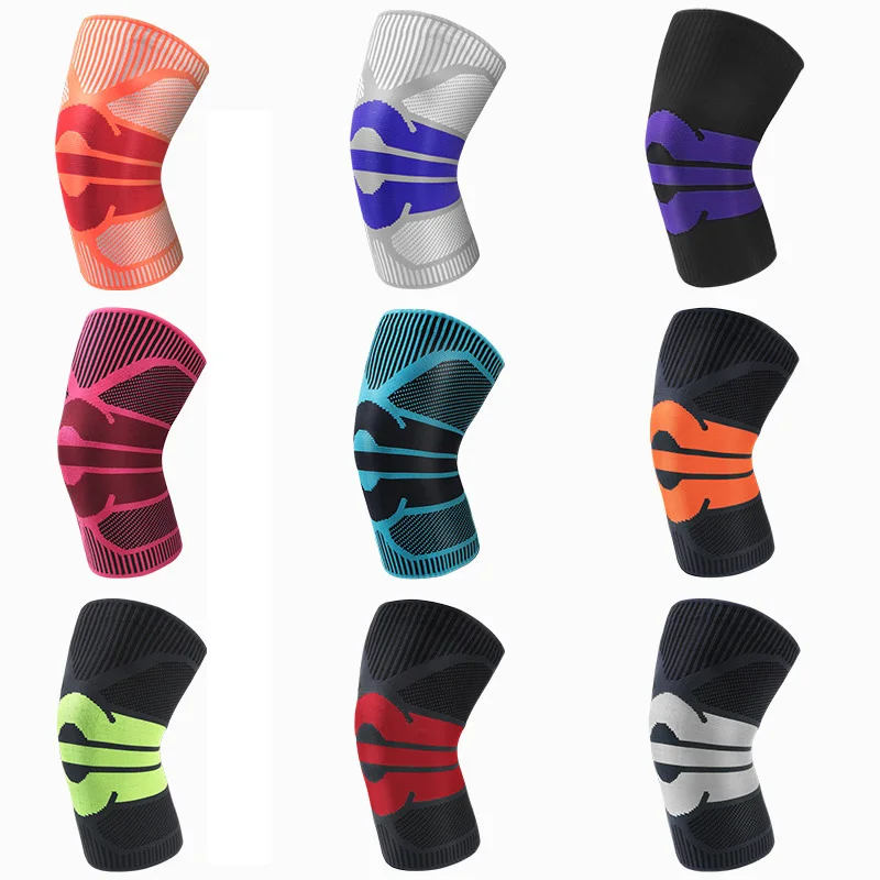 Вязаные компрессионные наколенники нескользящие спортивные дышащие для