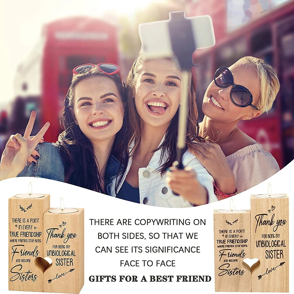 Деревянный подсвечник в подарок на день рождения индивидуальный дружбы