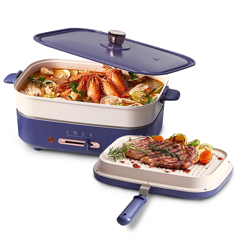 

220V Household Electric Cooking Pot Multifunctional Hot Pot Non-Stick Frying Pan Pancake Pot Multi Cooker