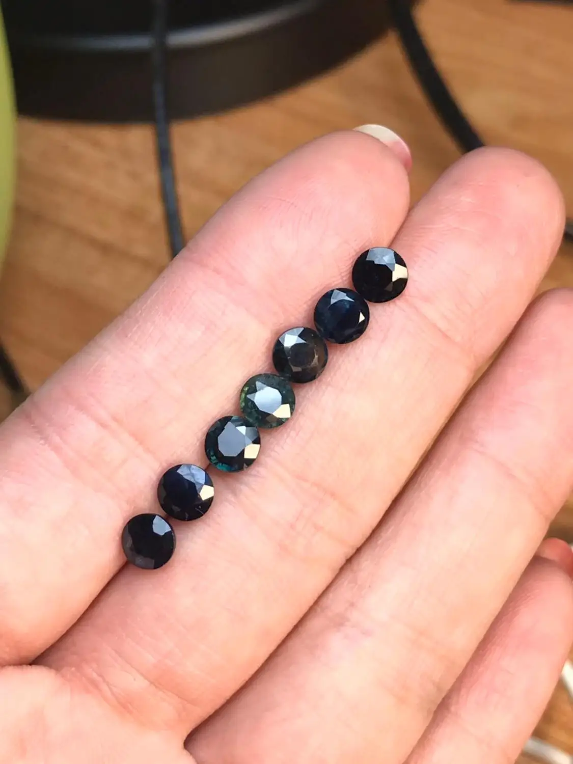 

100% natural dark blue sapphire looe gemstone gray sapphire jewelry DIY