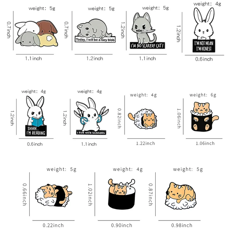 Креативная модная брошь на лацкан в виде мультяшного суши кошки масляной капли