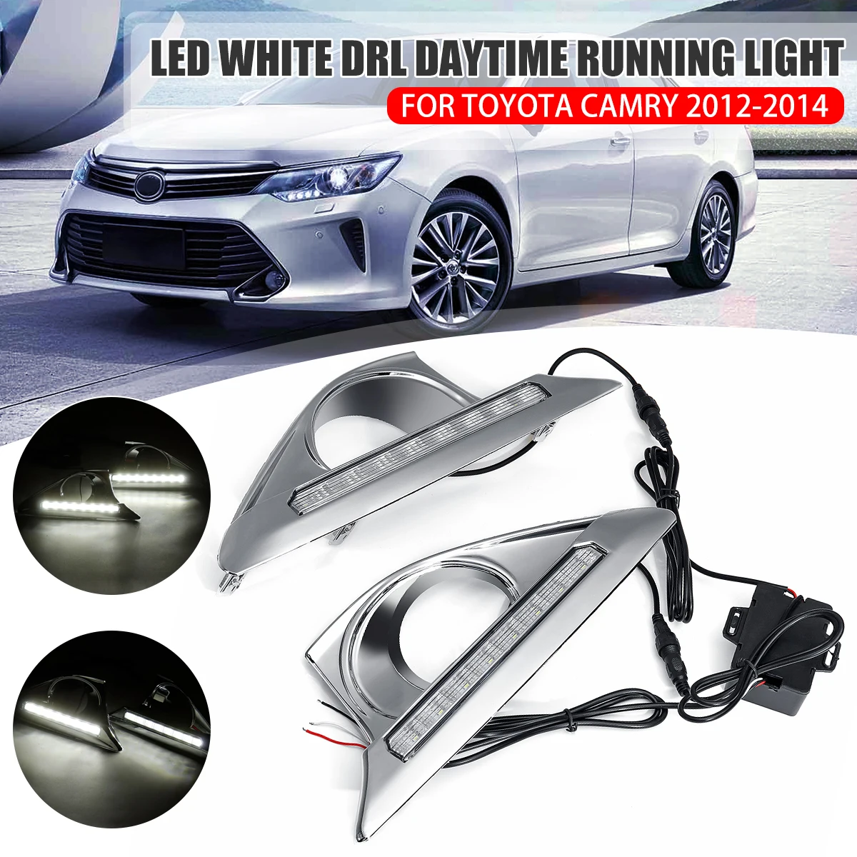 Светодиод Drl для Toyota Camry 2012 2013 2014 дневные ходовые огни светильник переднего