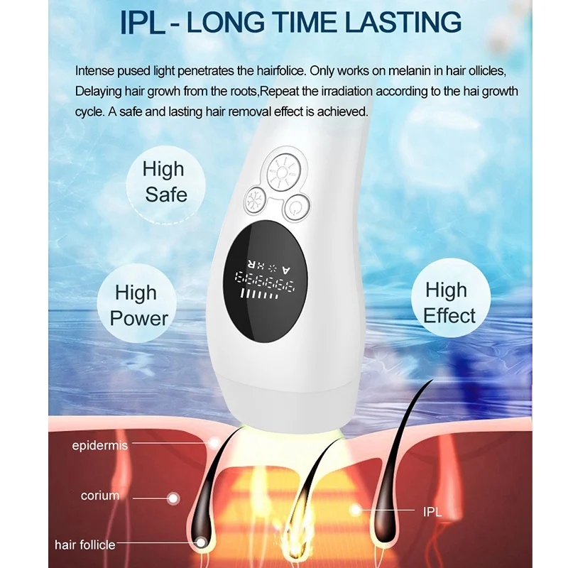 

3In1 ICE Cool Electric Epilator Women 999999 Flashes Painless IPL Hair Removal Machine Portable Facial Body Photoepilator Laser
