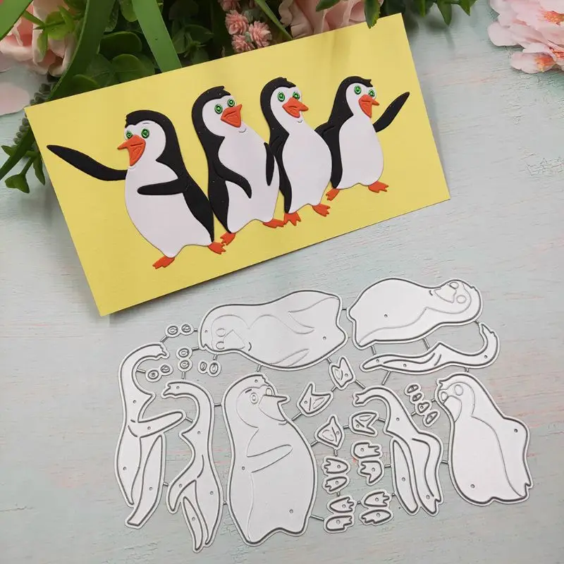 Прямая поставка. Пингвин металла резки плашки Трафаретный Скрапбукинг DIY штамп