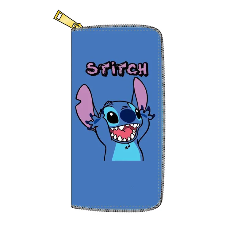 Милый кошелек Disney Stitch из искусственной кожи Дамский удлиненный бумажник сумочка