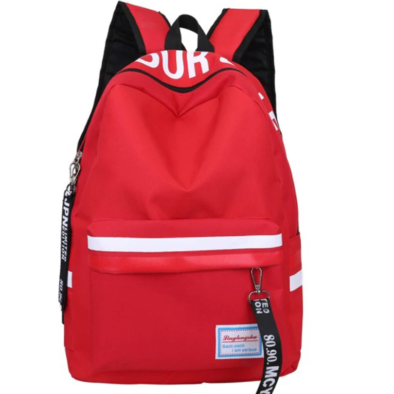 Женский рюкзак в полоску водонепроницаемый нейлоновый розовый дорожный