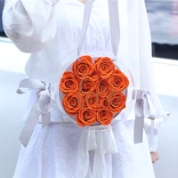 2021 new honey bag eternal flower rose acrylic gift box confession creative gift for valentines mothers day wedding decoration