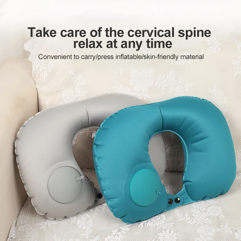 

Outdoor Portable Inflatable Pillows Travel Fit Camping Hiking Climbing Fishing Automatic Inflating Pillow Head Protection