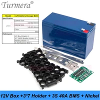 turmer 12v 7ah to 21ah battery storage box 3x7 18650 holder 3s 40a bms with welding nickel for motorcycle replace lead acid use