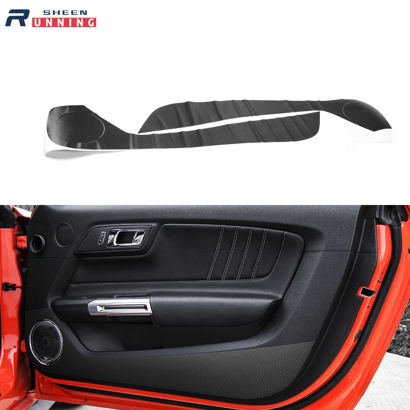 

Углеродное волокно ПВХ автомобильная дверь анти-удар стикер для ford mustang 2015 2016 2017 2018 2019 2020 6th gt автомобильные аксессуары