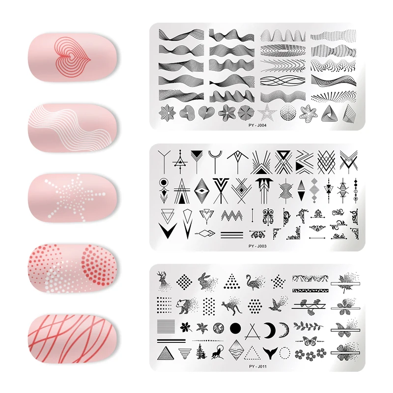 Пластины для стемпинга PICT YOU в полоску пластины тропических геометрических и