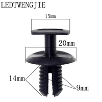 ledtengjie car fastener clip 100pcs black yt 1468 engine cover lined bumper piercing pin push type rivet for bmw car repair clip