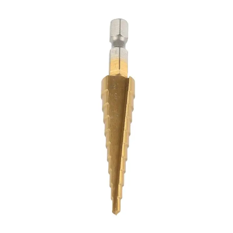 

3 Pcs Power Tools Wood Drilling Hole Cutter Titanium Coated HSS Step Hexagonal Shank Drill Bit High Speed Steel For Metal