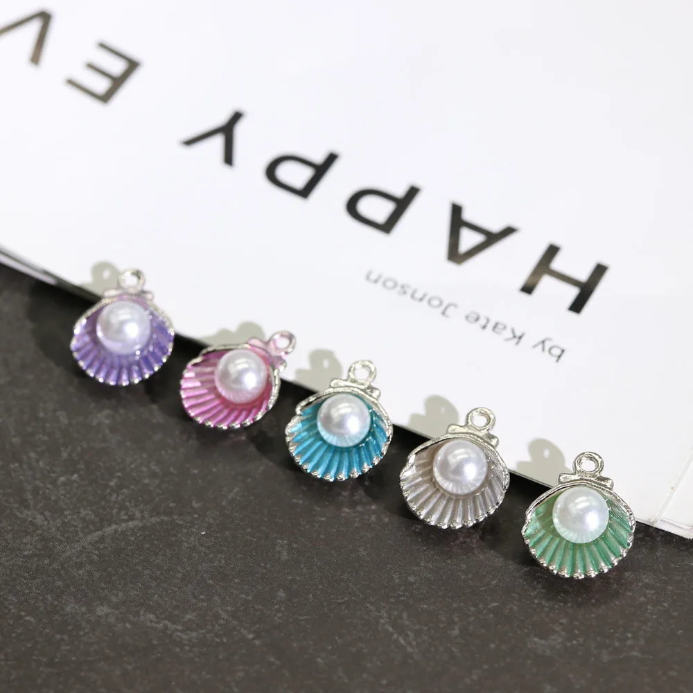 

10pcs Korean earrings earrings DIY accessories metal drops of oil and gas mass contracted decorations material pearl color