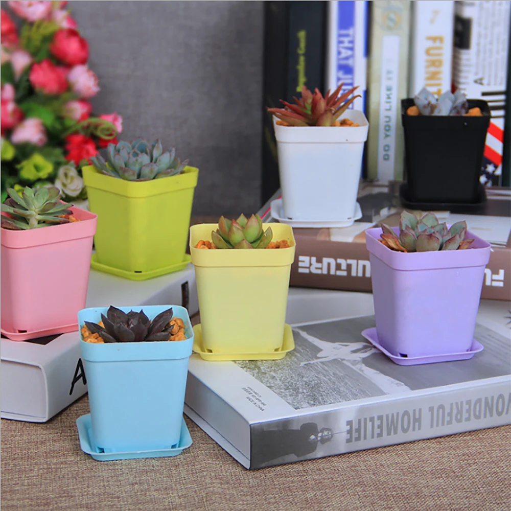 5pcs-pack детские горшки для цветов для хранения дома и сада декоративные растения Садово-огородный пластиковый цветочный горшок-плошка IT122