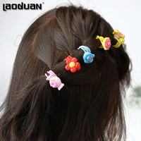 12pcs kids hair ring girls headband flower hair elastic bands ponytail holder accessories bow animals pattern ropes