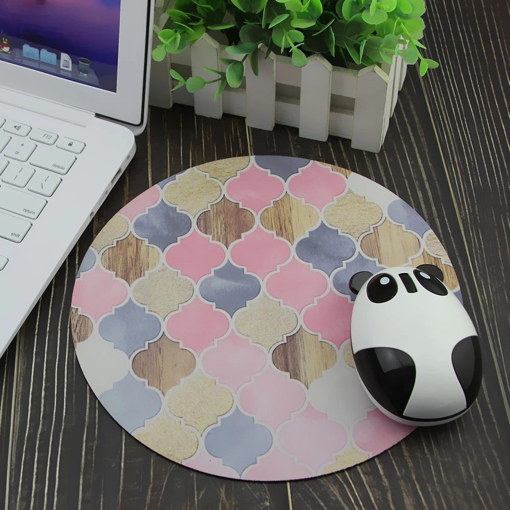 Мини-размер CHYI круглый мягкий силиконовый коврик для мыши компьютерный с принтом