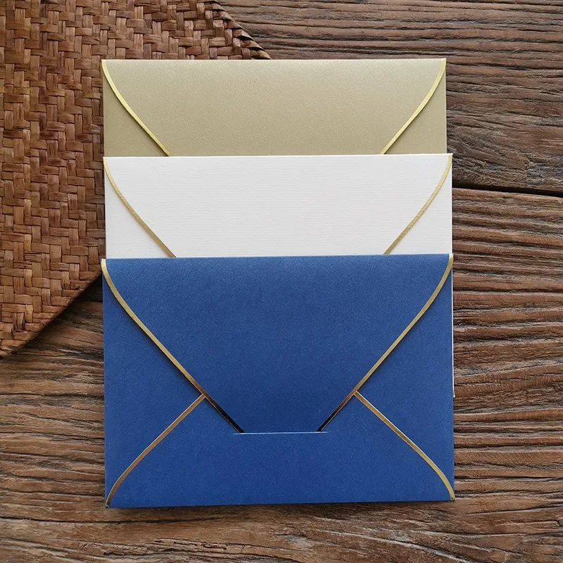 10 Pcs/Lot Business Thick Envelope Customizable Custom Paper Packaging Bags Bronze LOGO Company Retro Currently | Канцтовары для