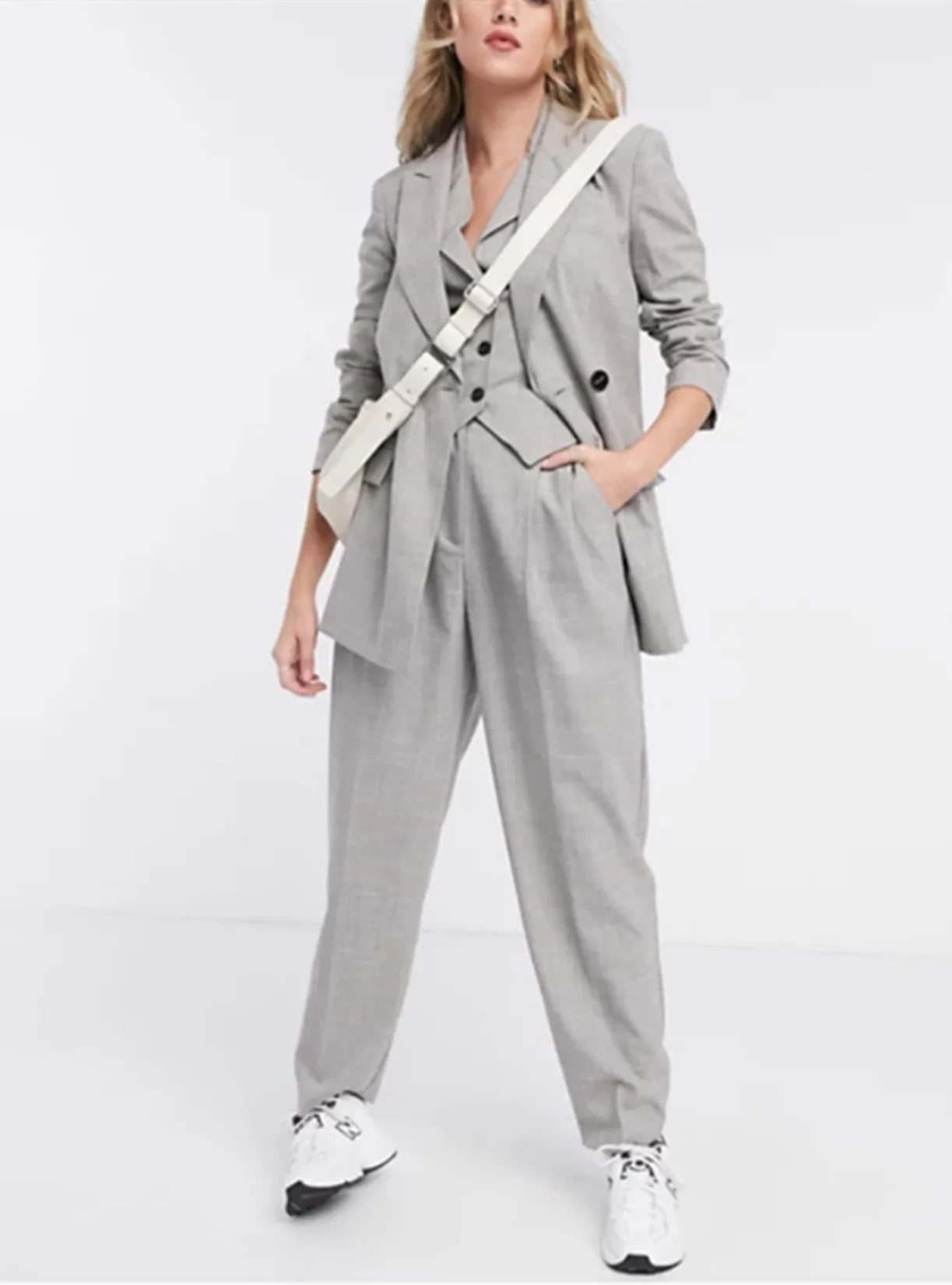 Women's Suit 3-Piece Business Office Work Wear Lapel Blazer + Trousers + Vest