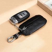 good quality luxury brand new upgraded design top layer real cow leather lichi pattern men women car keys holder bag