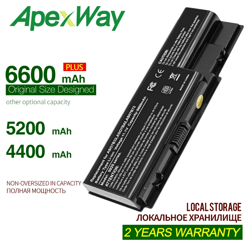 Фото Аккумулятор APexWay AS07B31 для ноутбука Acer Aspire 5920 5230 5310 5315 5330 5520 5530 5530G 5710 5715Z 5720 5730ZG 5739 5920G