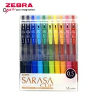 Цветная гелевая ручка Zebra SARASA JJ15, пресс для учеников, принадлежности для рисования, гелевая ручка 0,5 мм, японский набор из 10 цветов