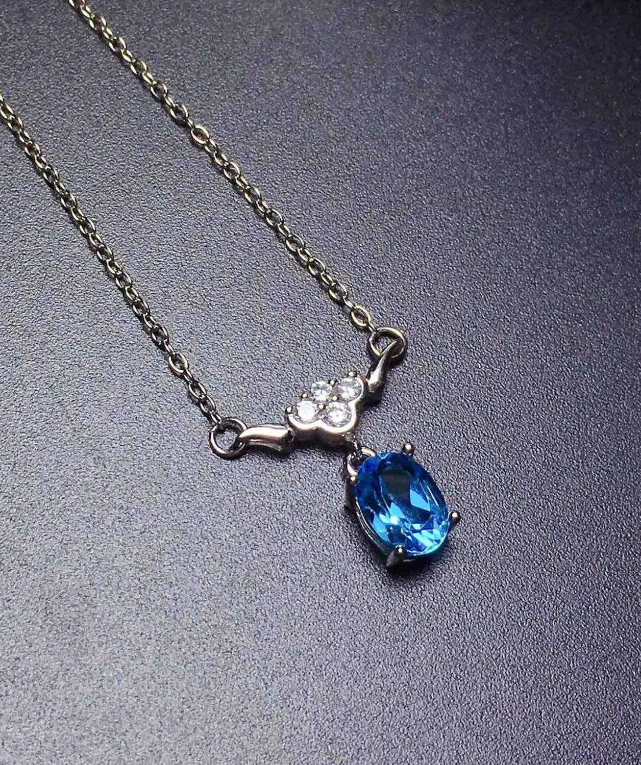 Голубой топаз стихийных бедствий и реальные топазом Цепочки ожерелья из