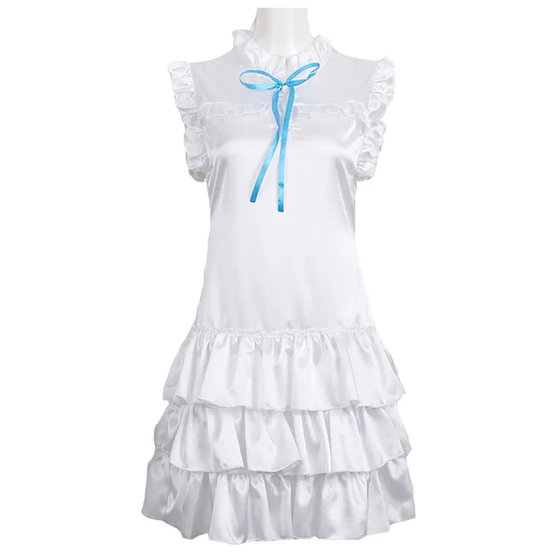 

Unheard of Flower Name Animation Cos Clothing Animation Cosplay White Light Kawaii Dress Performance Clothing Ruffle Dress