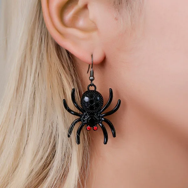 

S1409 Fashion Jewelry Spider Earrings Black Splider Dangle Earrings