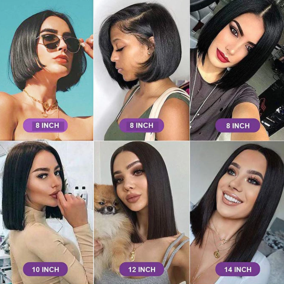 Avejoice боковая часть короткий парик из человеческих волос спереди для женщин 100%