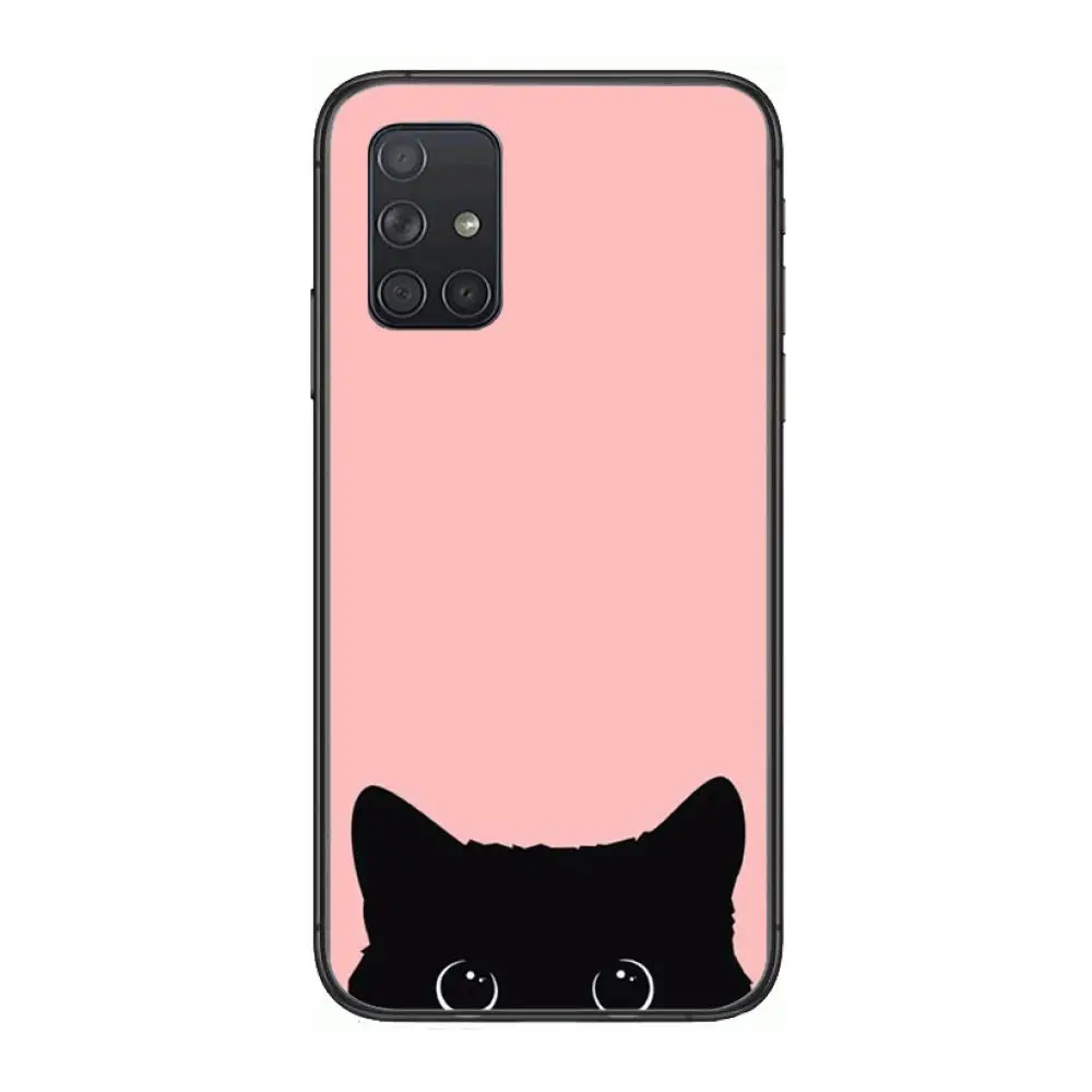 

anime cute face Phone Case Hull For Samsung Galaxy A 50 51 20 71 70 40 30 10 E 4G 5G S Black Shell Art Cell Cover
