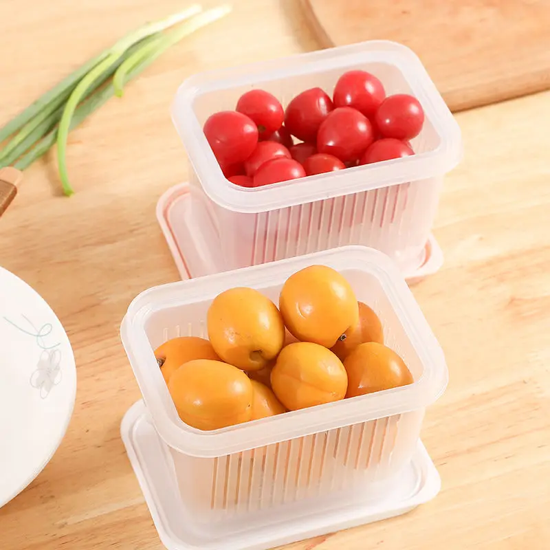 Двухслойная пластиковая коробка для хранения фруктов лука имбиря чеснока -