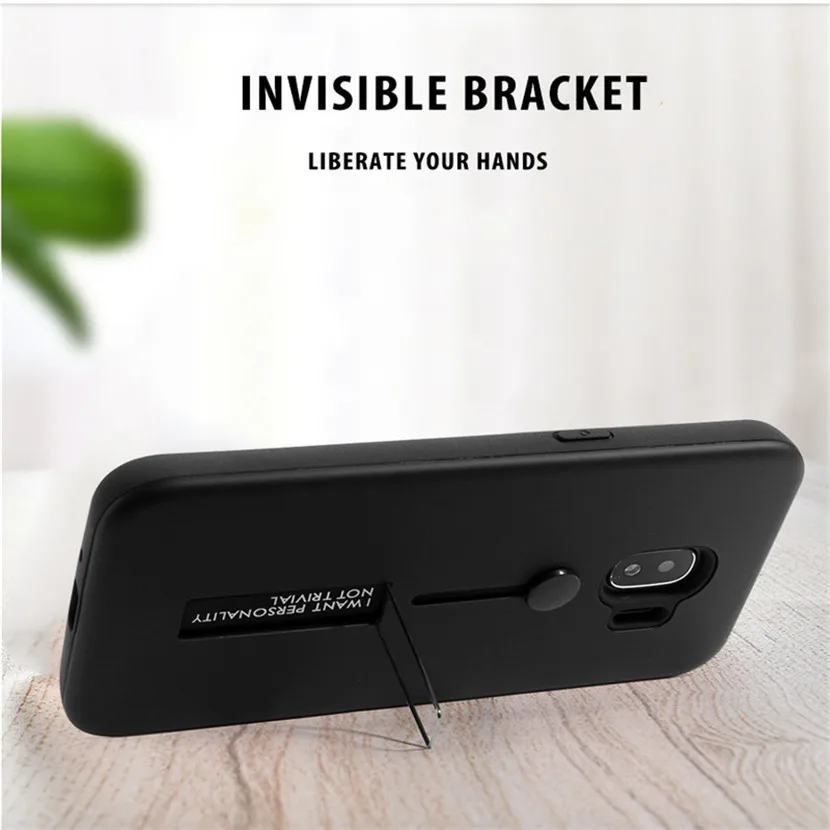 UPaitou Shockproof Case for Samsung Galaxy J8 J7 Duo J6 J4 J2 Pro 2018 Prime Plus Core Metal Ring Stand Rubber Back Cover |
