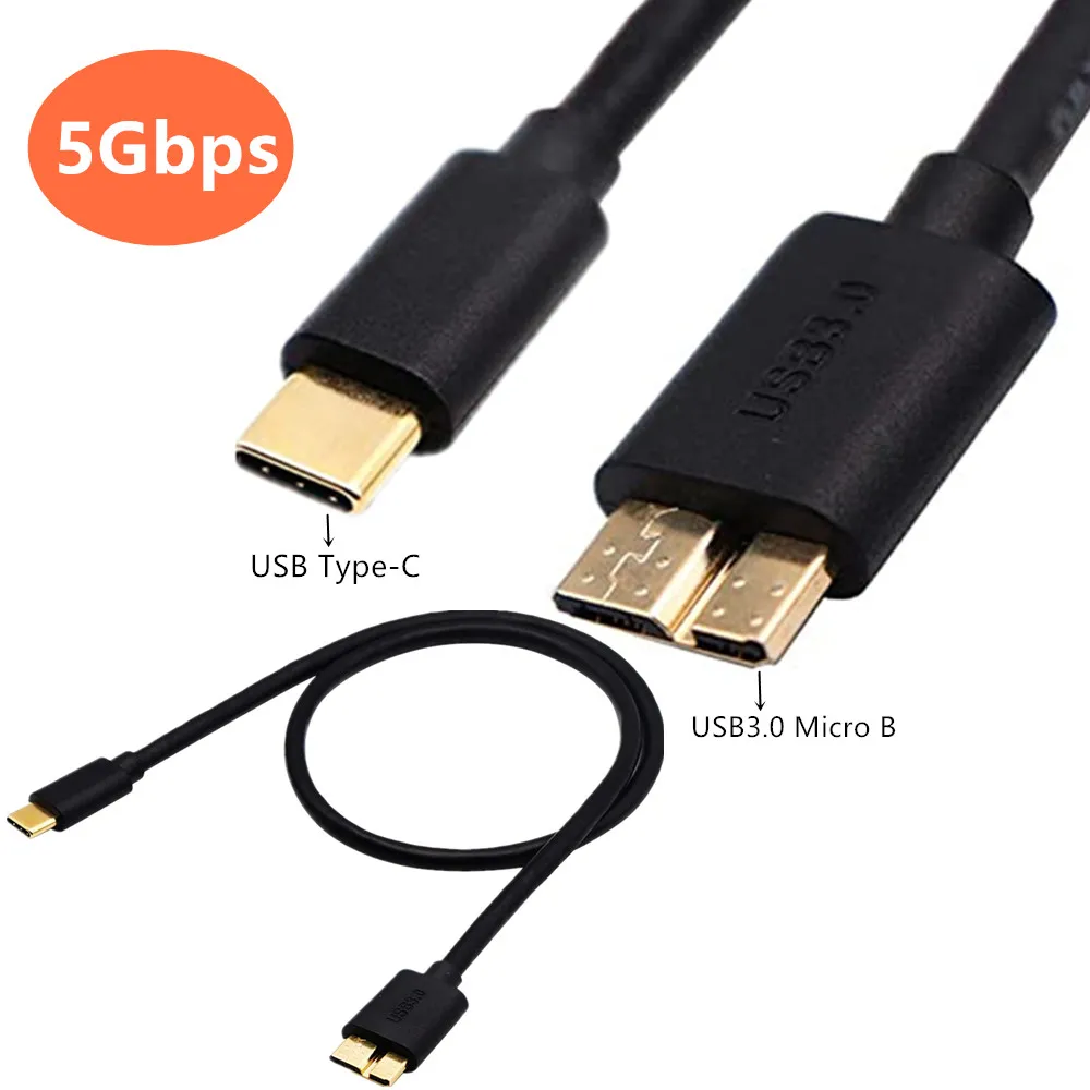 Кабель USB 3 0 Type-C папа-Micro-B папа Gen1 совместимый с MacBook (Pro) внешним жестким драйвером