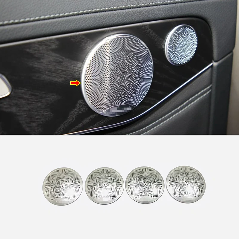 

For Mercedes Benz W205 W213 GlC AMG Accessories For Mercedes GLC Benz W205 W213 Interior Trim Door Audio Speaker Cover 4pcs/set