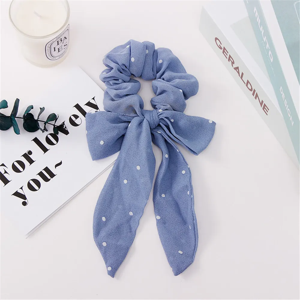 1 шт. женские эластичные резинки для волос в горошек с бантом держатель конского