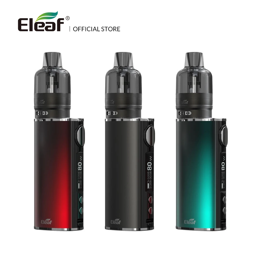 

Оригинальный 80 Вт Eleaf iStick T80 комплект с GTL Pod Tank 3000 мАч 4,5 мл MTL & DL GTL 0.4ohm/0.8ohm головка катушки электронная сигарета