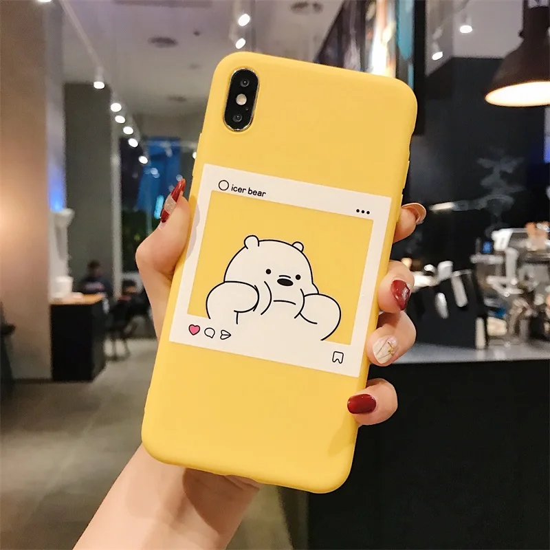 Cute Cartoon Funny Bear Panda Pattern Phone Case For iphone 11 Pro Max X XS XR 6 6S 7 8 Plus Soft TPU Back Cover Cases | Мобильные
