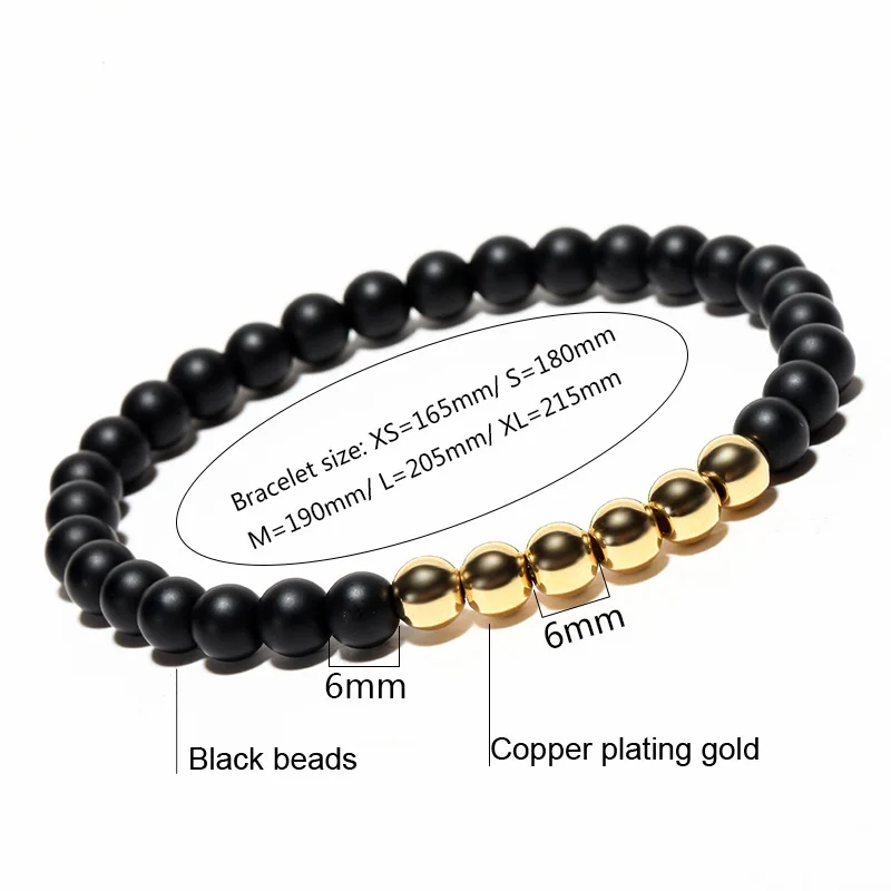 Mcllroy браслет из натурального камня/мужской/женский/Модный/черный бисер/браслет