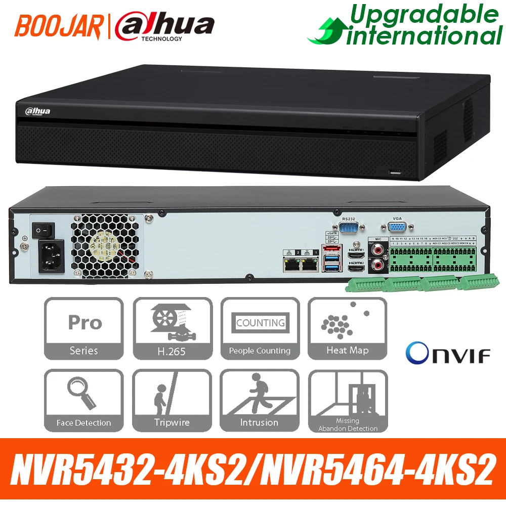 Быстрая доставка Dahua NVR5432 4KS2 16/32/64 CH 1.5U 4K & H.265 Pro сетевой видеорегистратор 12MP