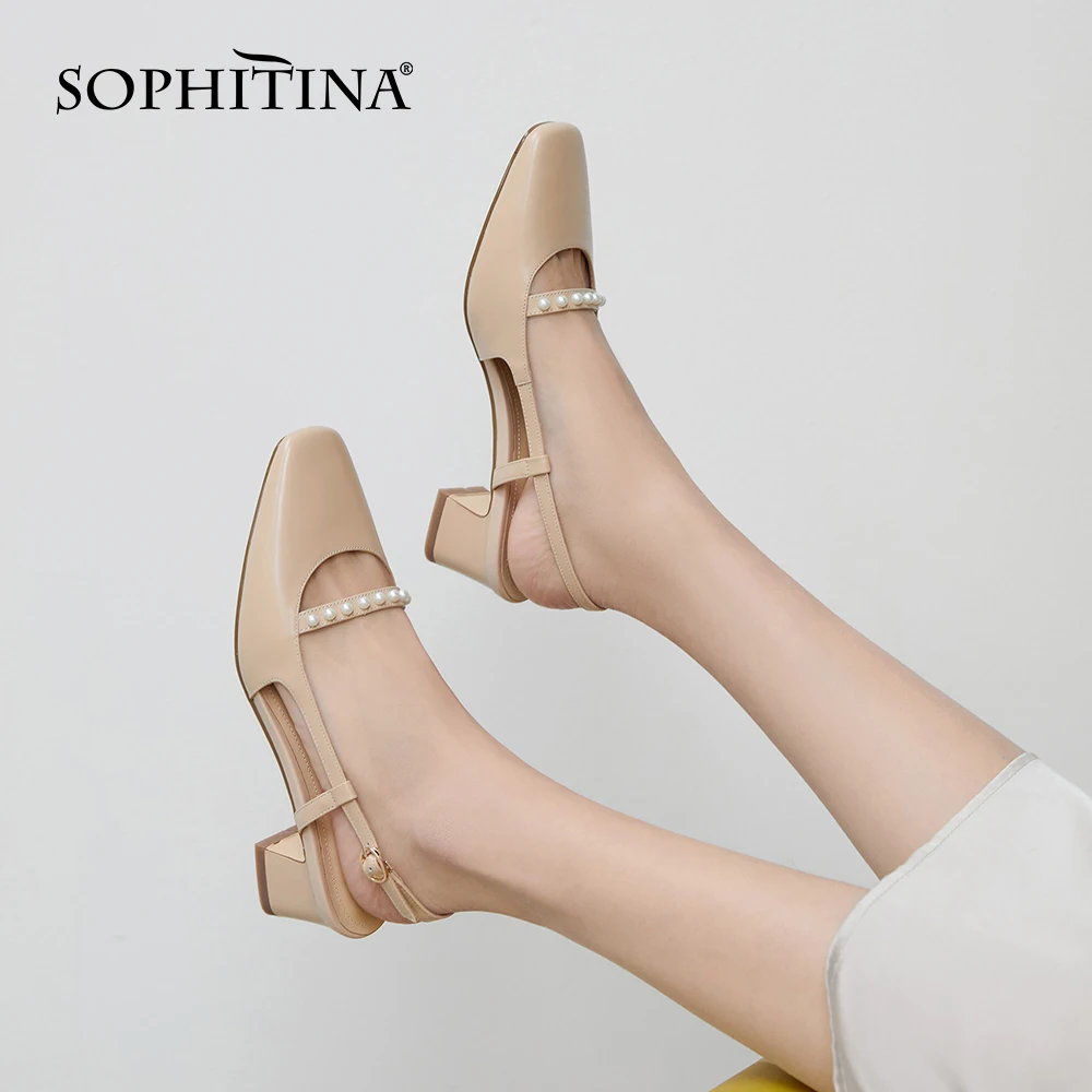 Женские модельные туфли SOPHITINA повседневные уличные туфли-лодочки с квадратным