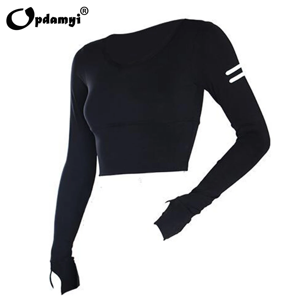 Ladies Running Fitness Yoga Sweatshirt Long Sleeve Slim Exposed Navel Top Seamless T-shirt Girl Gym Casual Sportswear Shirt | Спорт и