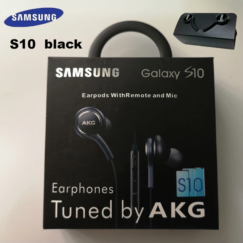 S10 black headset Samsung AKG Наушники EO-IG955 3,5 мм наушники-вкладыши с микрофоном Проводная гарнитура для samsung Galaxy s10 S9 S8 S7 S6 S5 huawei xiaomi смартфон - Цвет: S10 black headset
