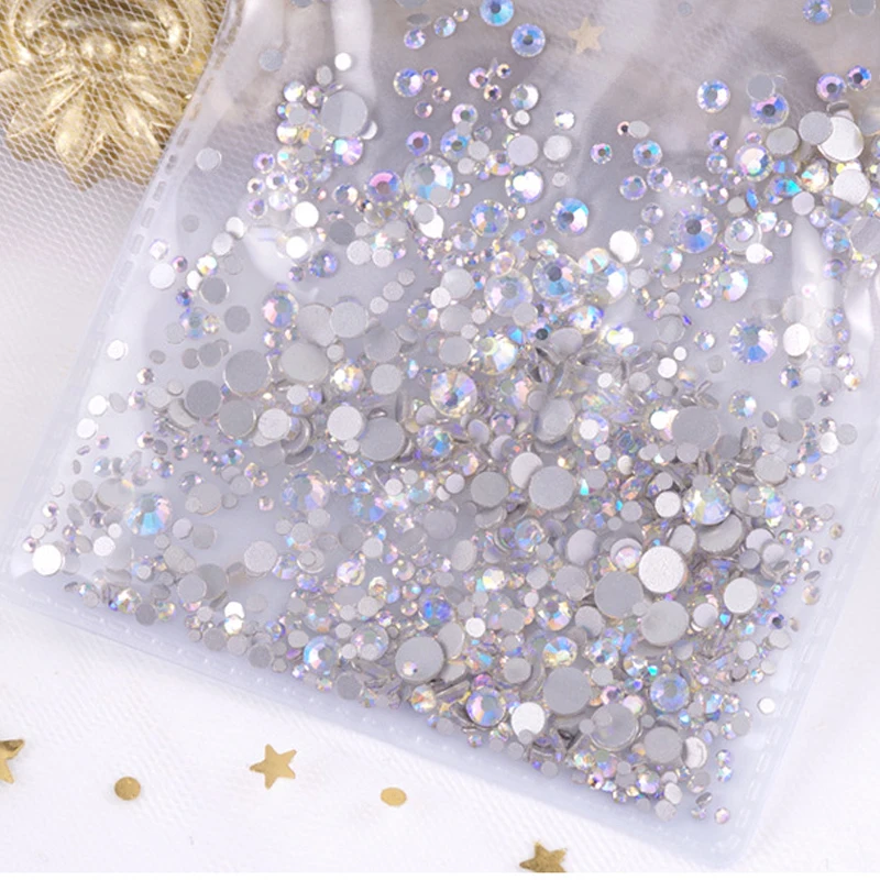SS4-SS12 для ногтей Swarovsky Стразы без горячей фиксации 1440 шт. стразы с плоской задней