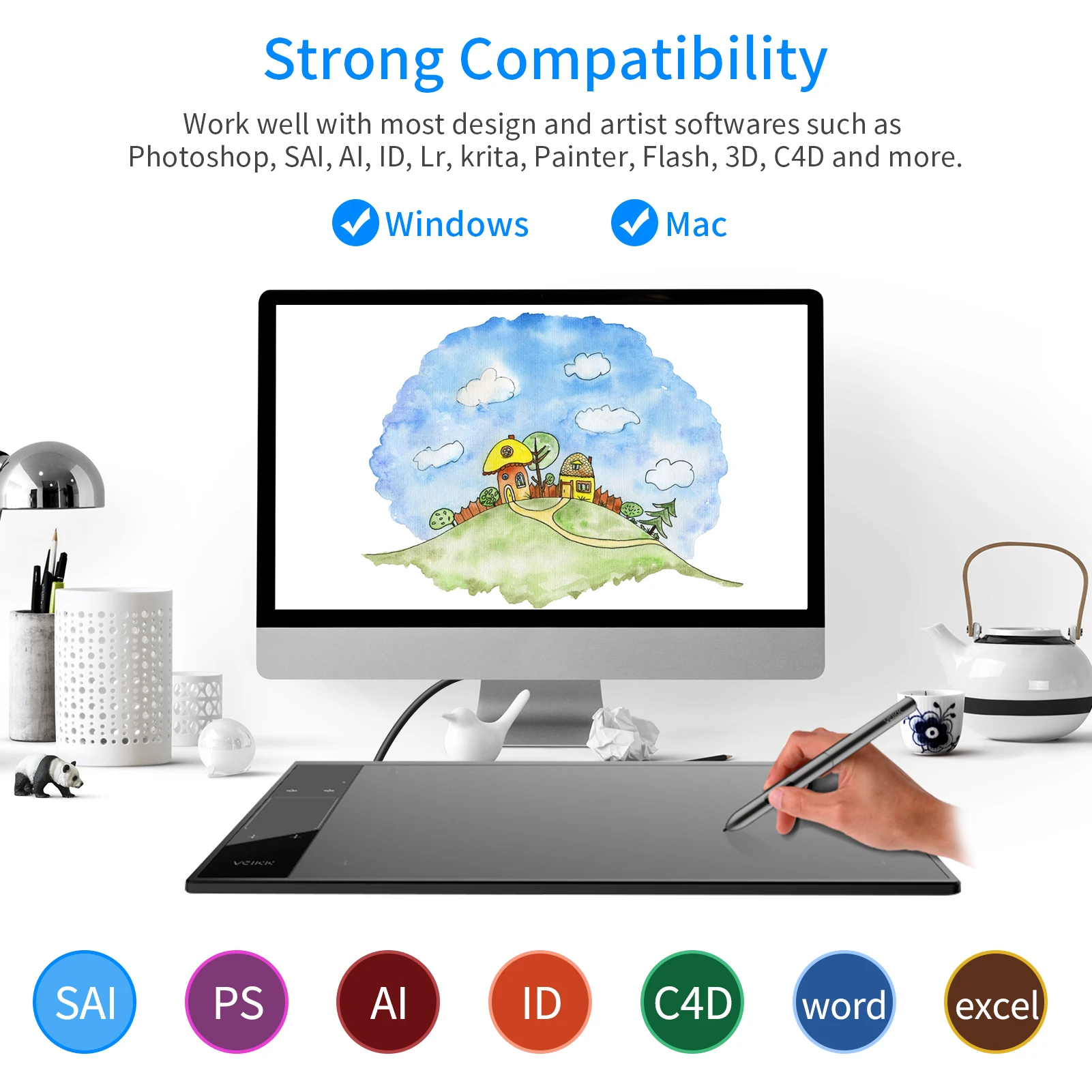 планшет графический для рисования доска с клавиатурой Планшет Графический VEIKK A30